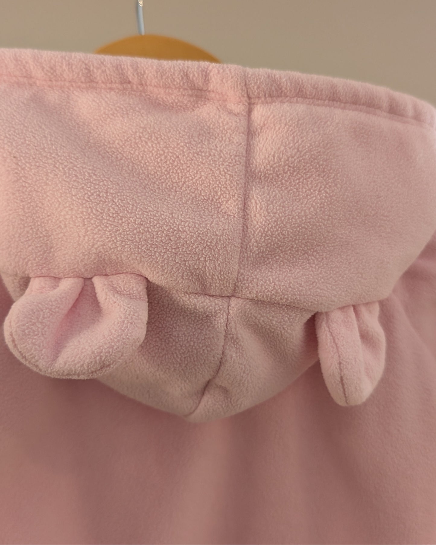 Old Navy Pink Fleece Bunting Suit with Hood Ears – 6–12M