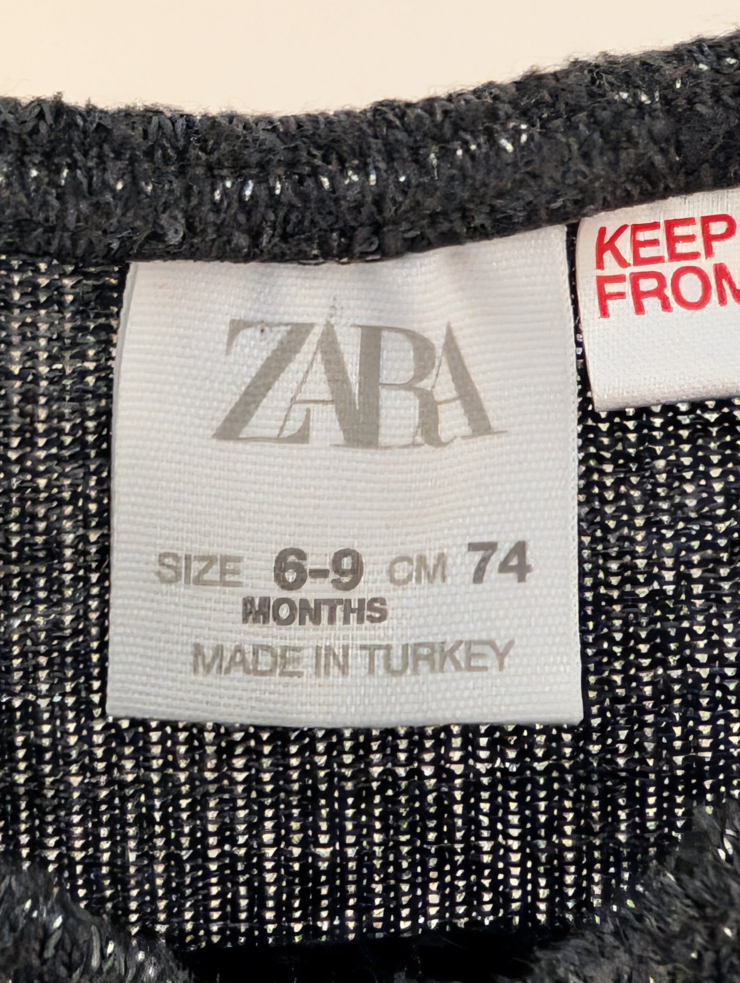 Zara Baby Metallic Knit Peplum Top – 6–9M