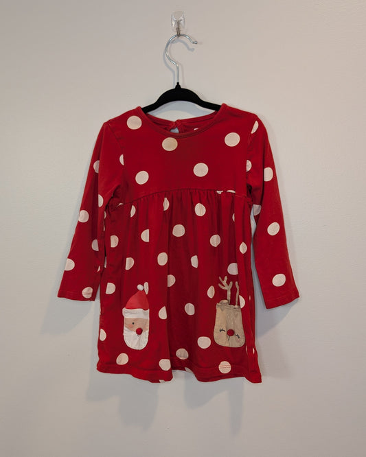 Fred & Flo Reindeer Polka Dot Jersey Dress – 18–24M