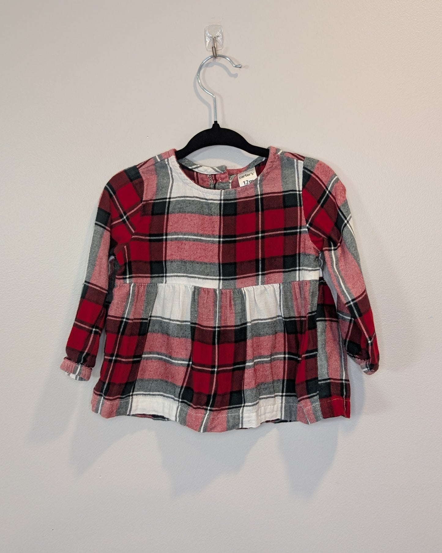 Carter’s Plaid Holiday Long-Sleeve Top – 12M