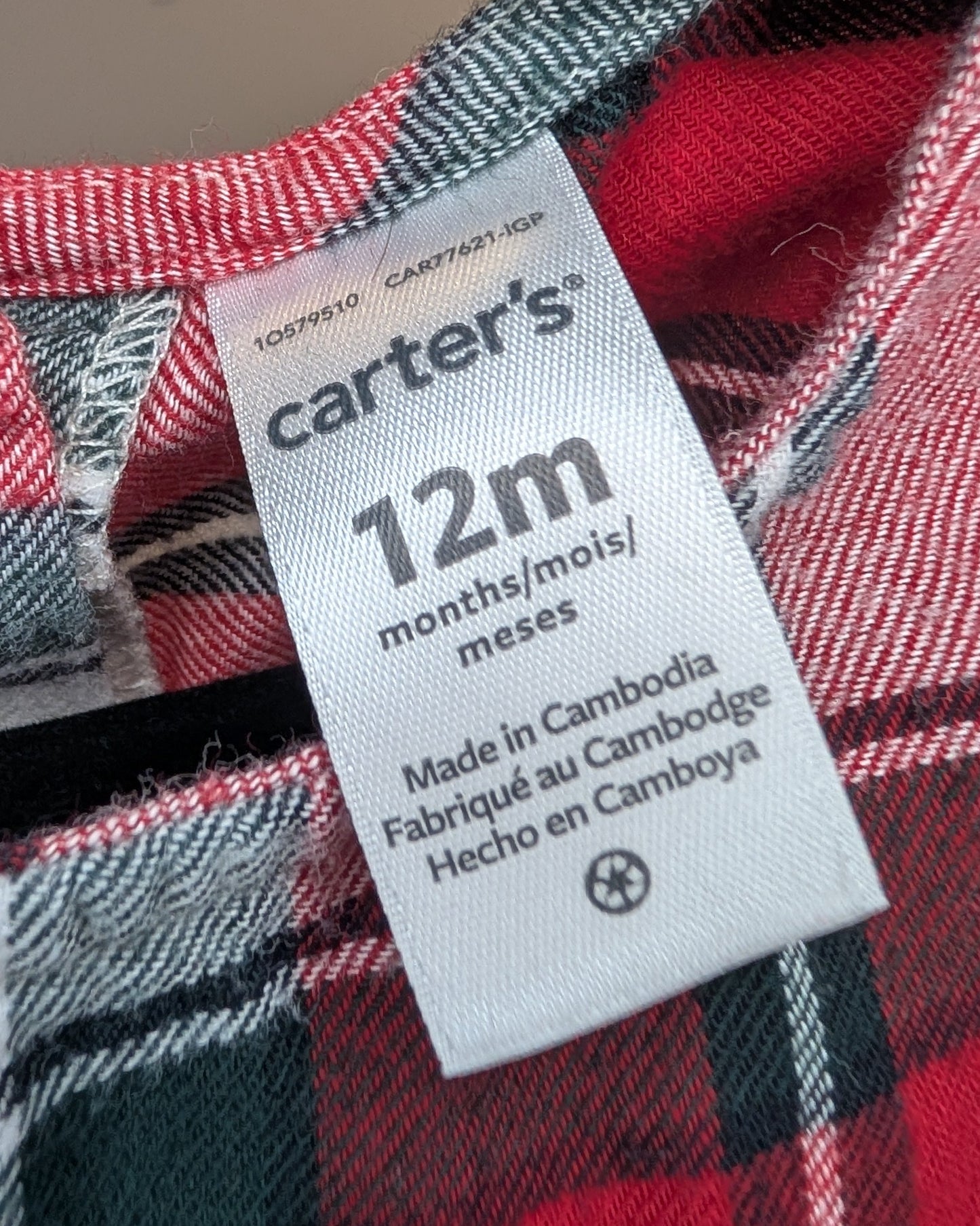 Carter’s Plaid Holiday Long-Sleeve Top – 12M