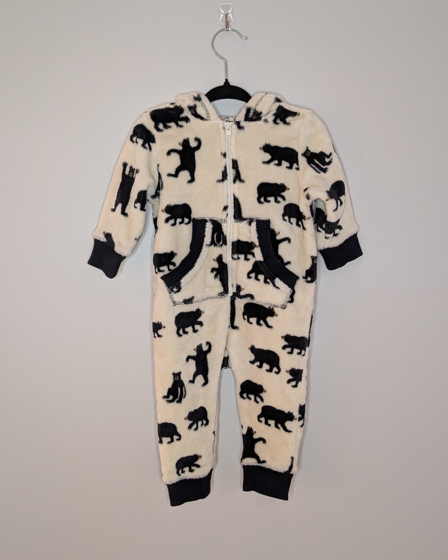 Hatley / Little Blue House Bear Fleece Hooded One-Piece – 6–12M