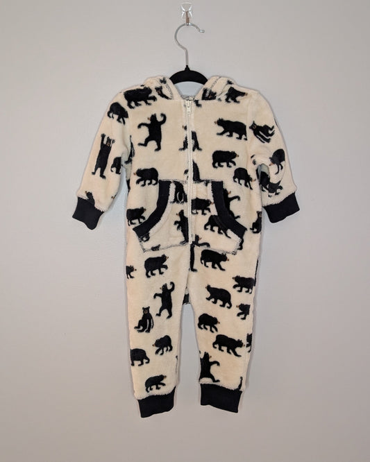 Hatley / Little Blue House Bear Fleece Hooded One-Piece – 6–12M