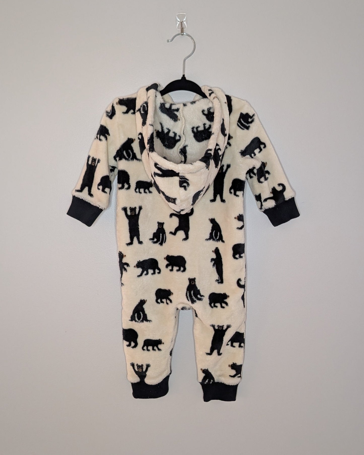 Hatley / Little Blue House Bear Fleece Hooded One-Piece – 6–12M