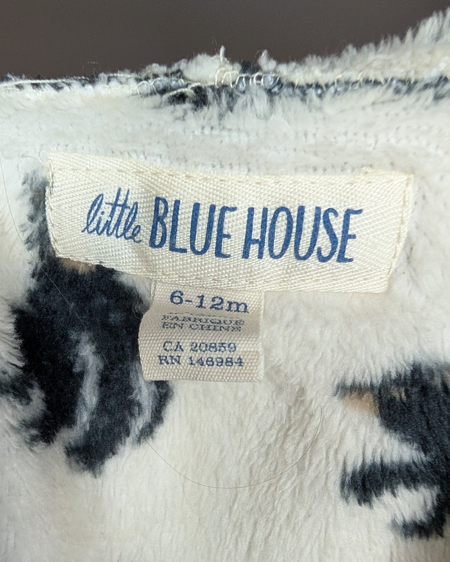 Hatley / Little Blue House Bear Fleece Hooded One-Piece – 6–12M