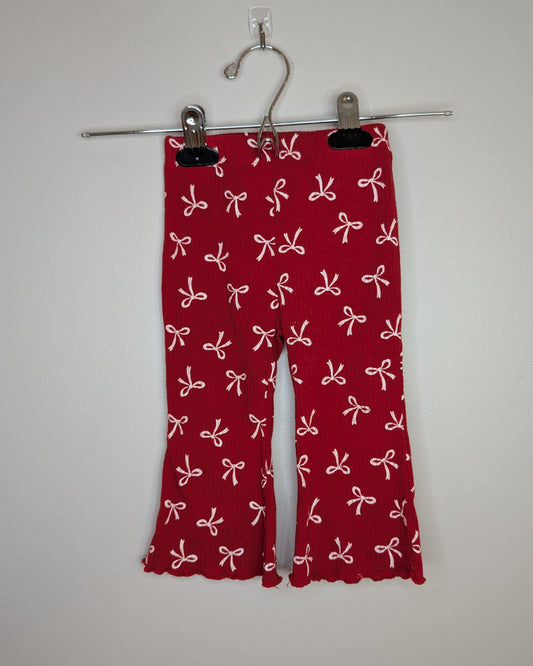 Lila & Jack Ribbed Flare Bow Leggings – 12–18M