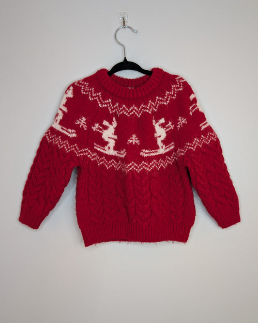 Zara Cable Knit Holiday Skiing Sweater – 2–3Y