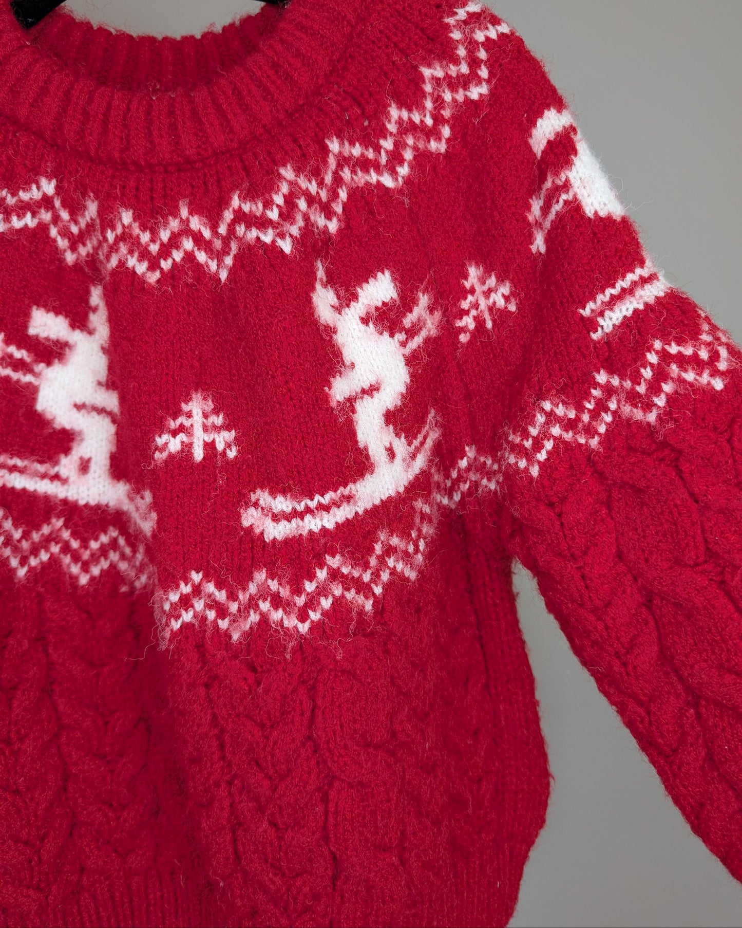 Zara Cable Knit Holiday Skiing Sweater – 2–3Y