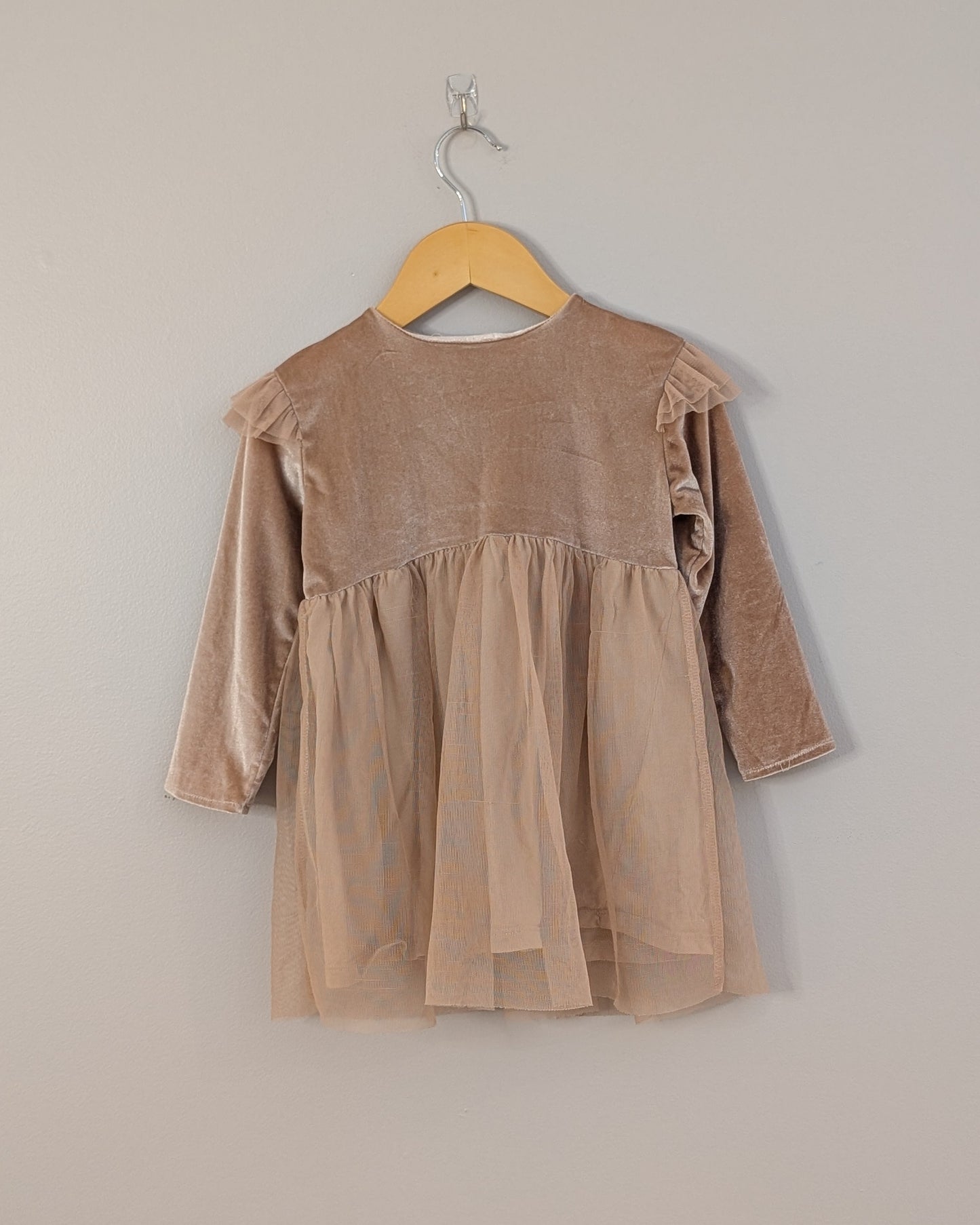 Zara Velour + Tulle Party Dress – 2–3Y