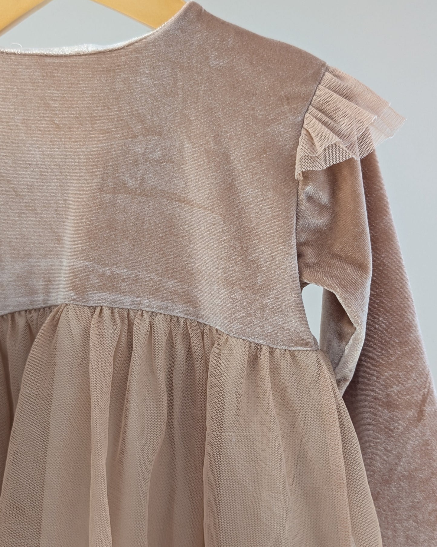 Zara Velour + Tulle Party Dress – 2–3Y