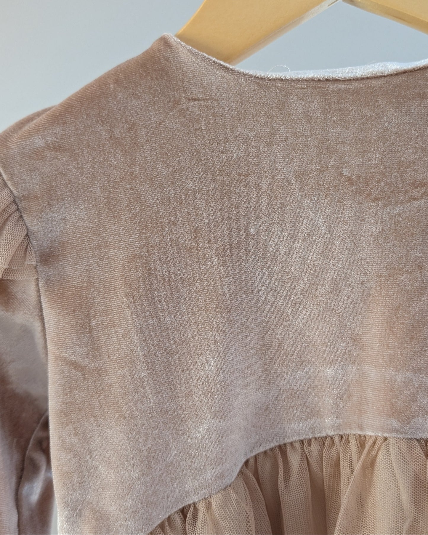 Zara Velour + Tulle Party Dress – 2–3Y