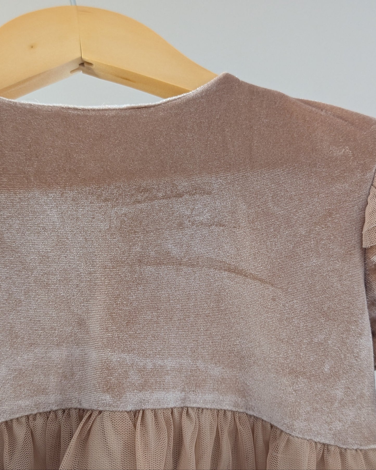 Zara Velour + Tulle Party Dress – 2–3Y