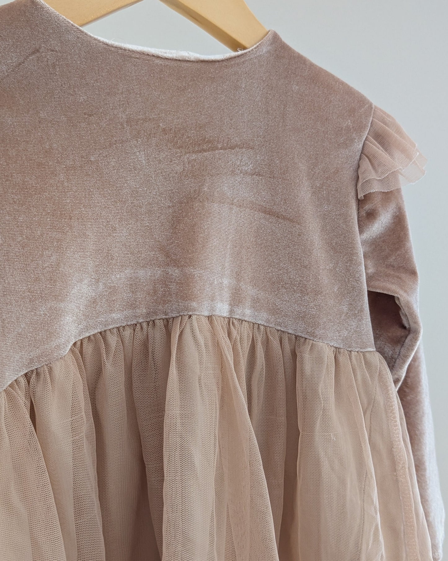 Zara Velour + Tulle Party Dress – 2–3Y