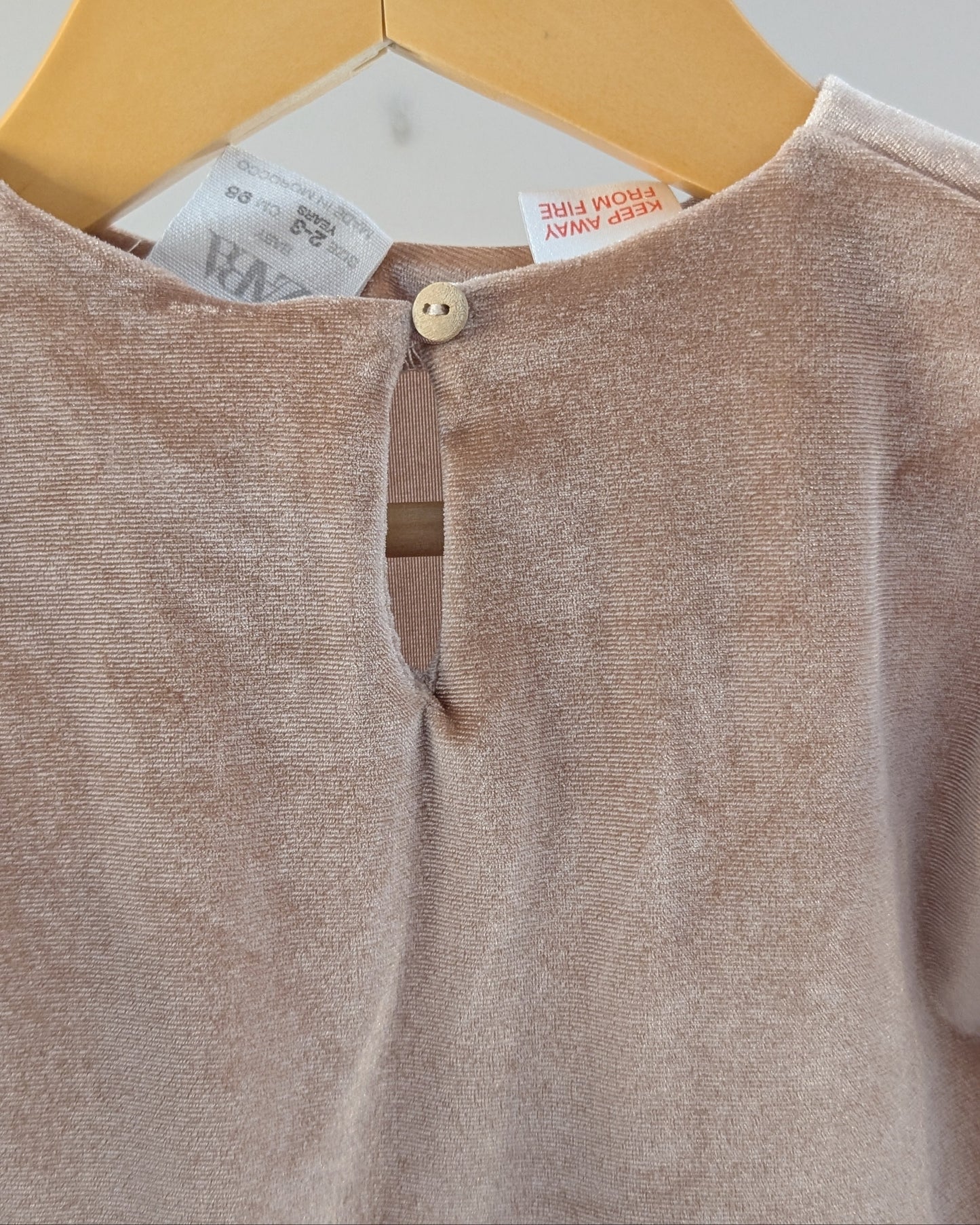 Zara Velour + Tulle Party Dress – 2–3Y