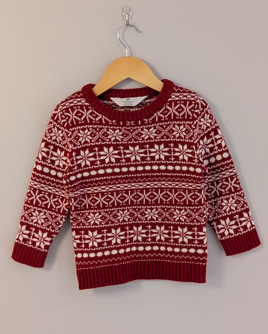 H&M Fair Isle Holiday Sweater – 3–4Y