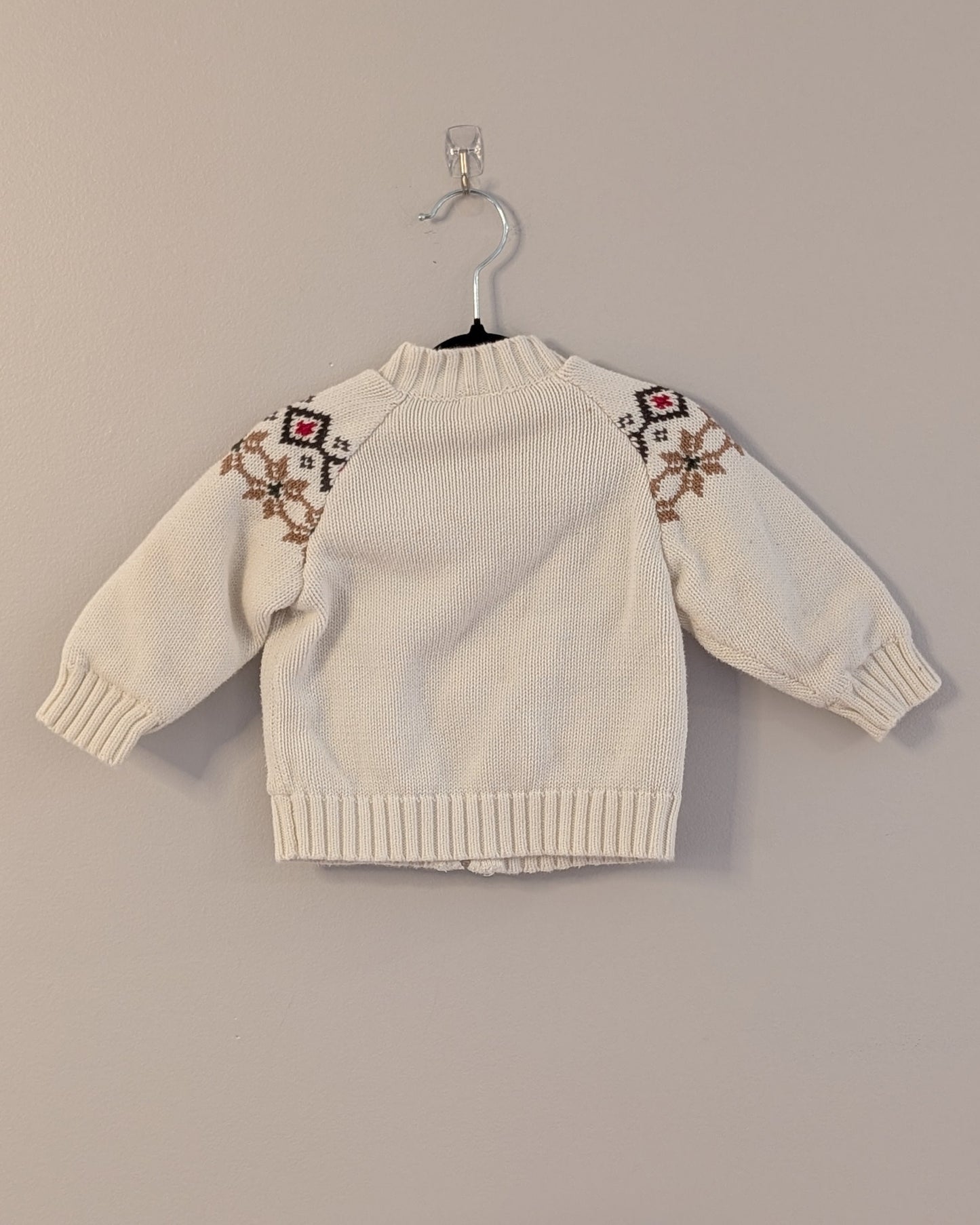 Gap Holiday 2007 Reindeer Fair Isle Zip Sweater - 6–12M