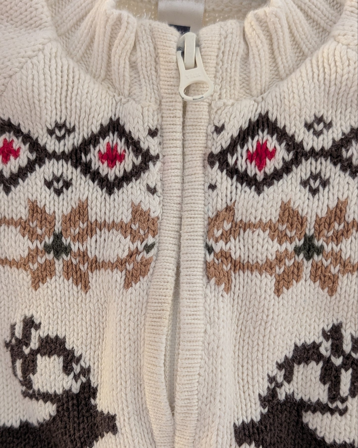 Gap Holiday 2007 Reindeer Fair Isle Zip Sweater - 6–12M
