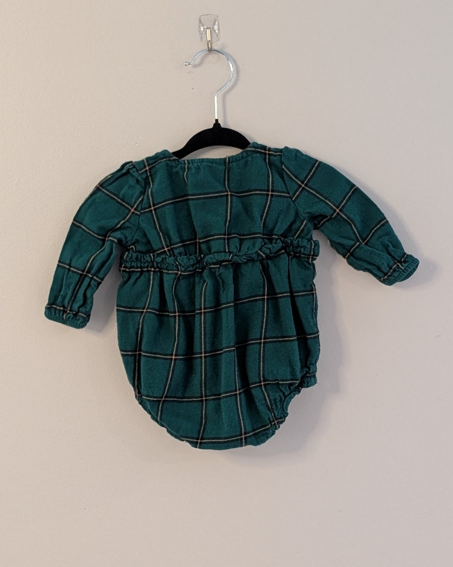 Carter’s Plaid Ruffle Bodysuit Romper – 3M