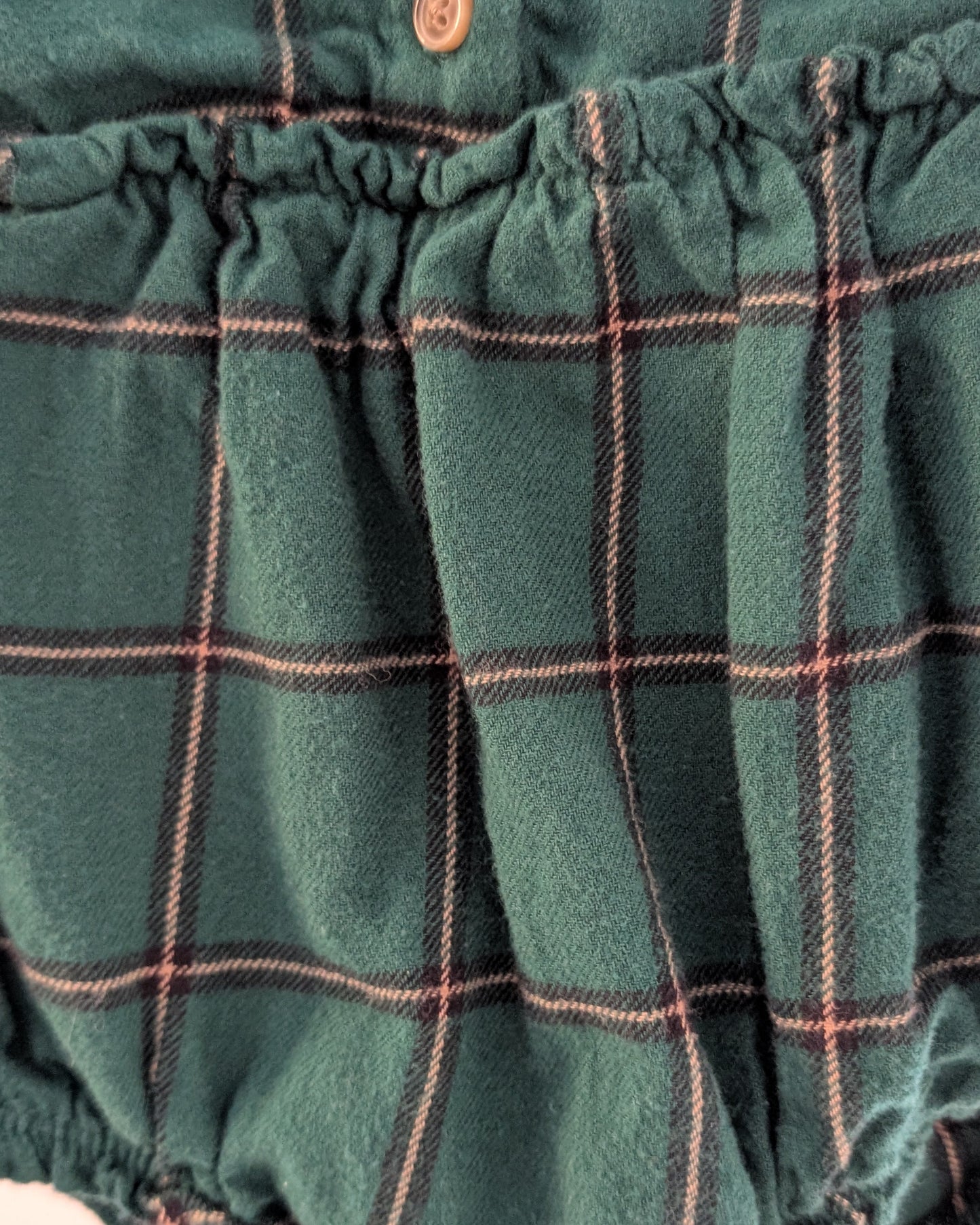 Carter’s Plaid Ruffle Bodysuit Romper – 3M