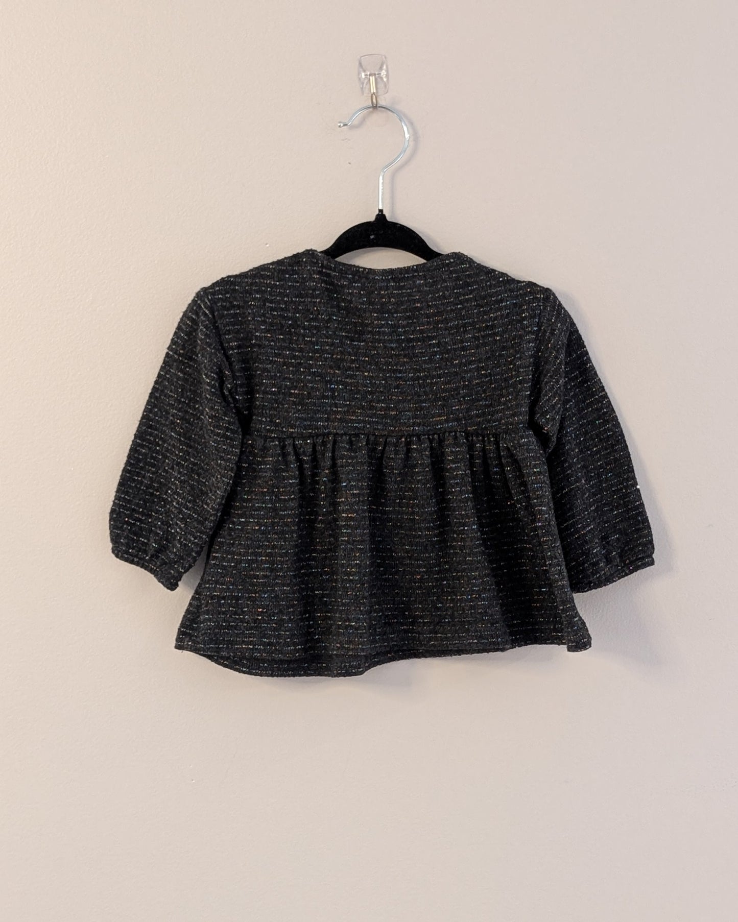 Zara Baby Metallic Knit Peplum Top – 6–9M