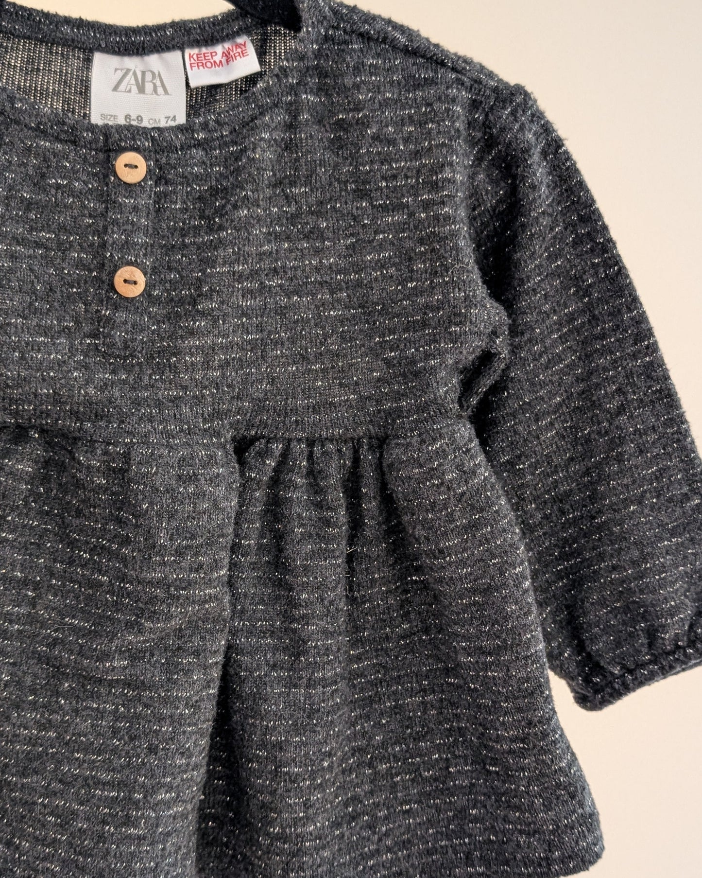 Zara Baby Metallic Knit Peplum Top – 6–9M