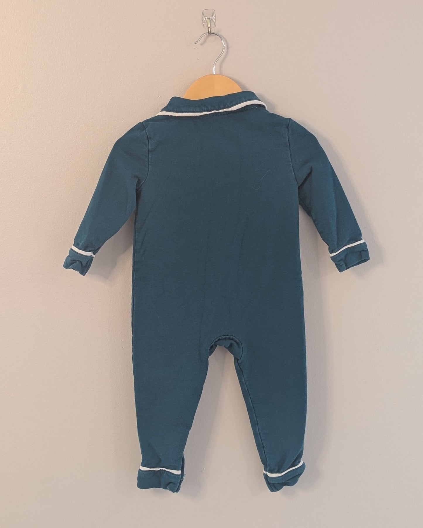 Indigo Baby Teal Cotton Romper – 12–18M (FWP Eligible)