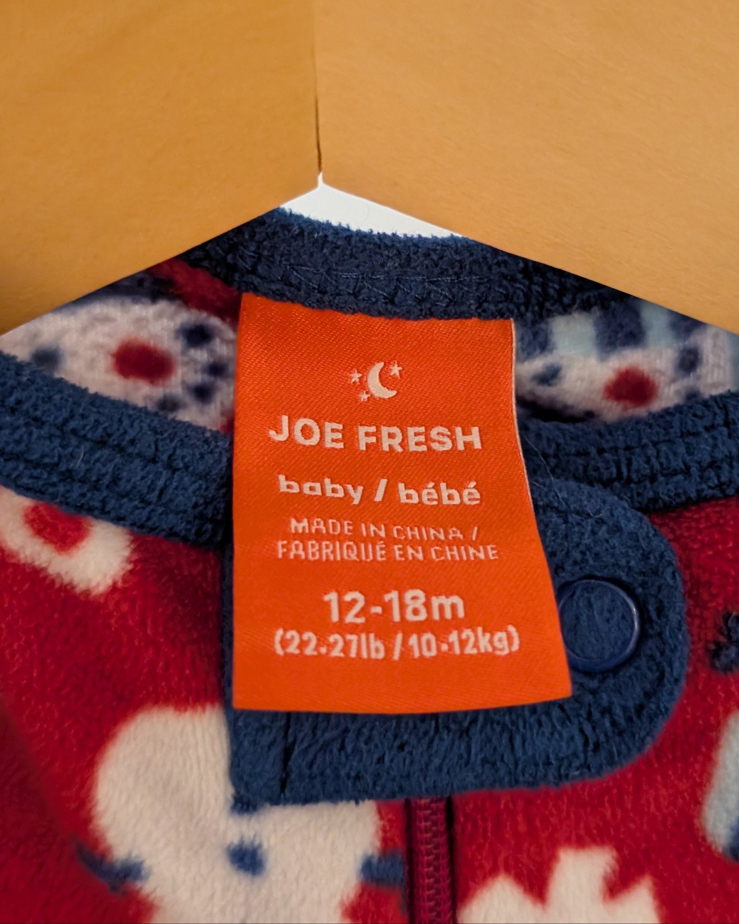 Joe Fresh Snowman Fleece Footed Sleeper – 12–18M