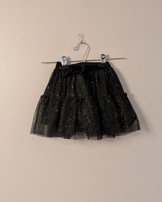 H&M Black Glitter Tulle Skirt – 3–4T