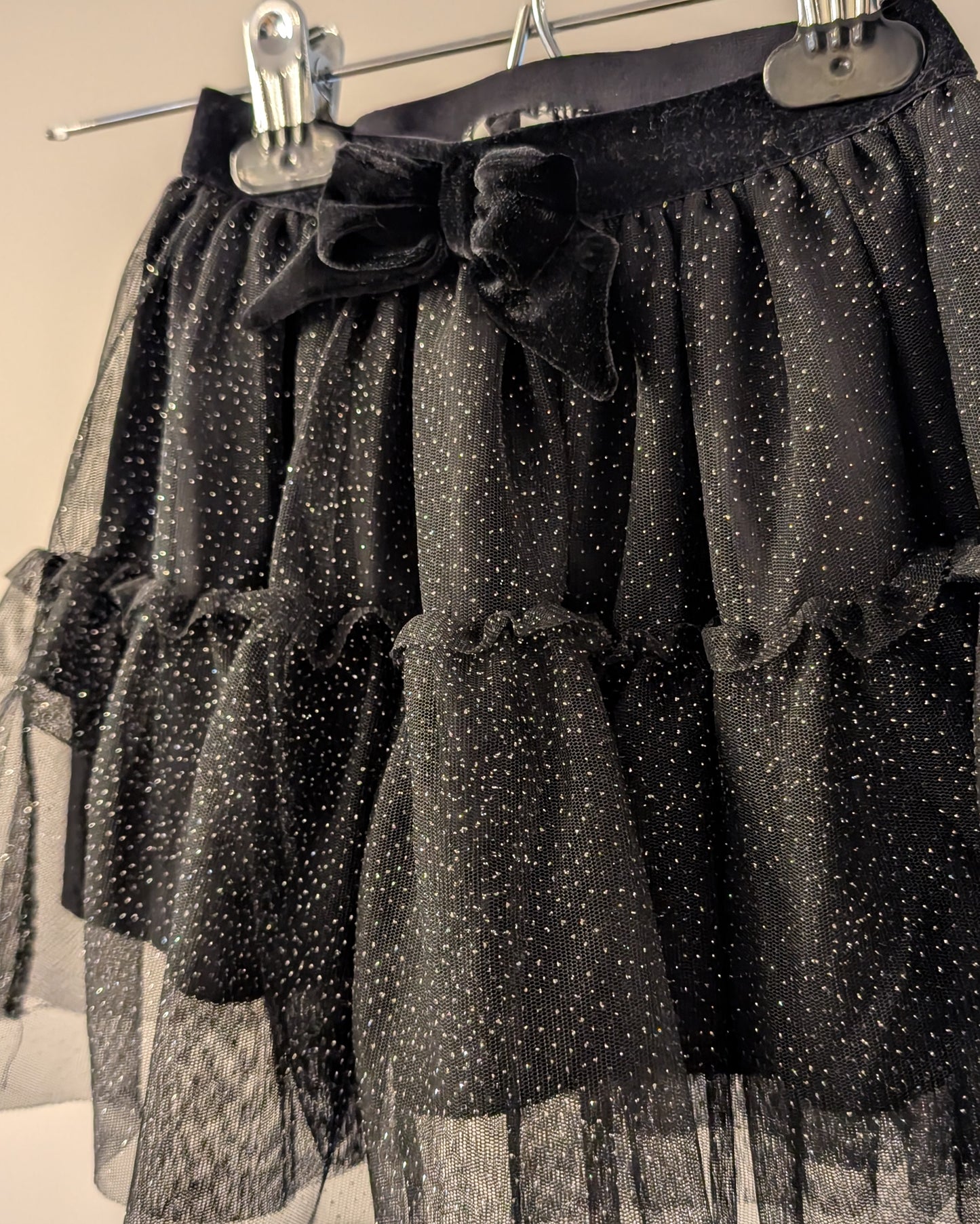 H&M Black Glitter Tulle Skirt – 3–4T
