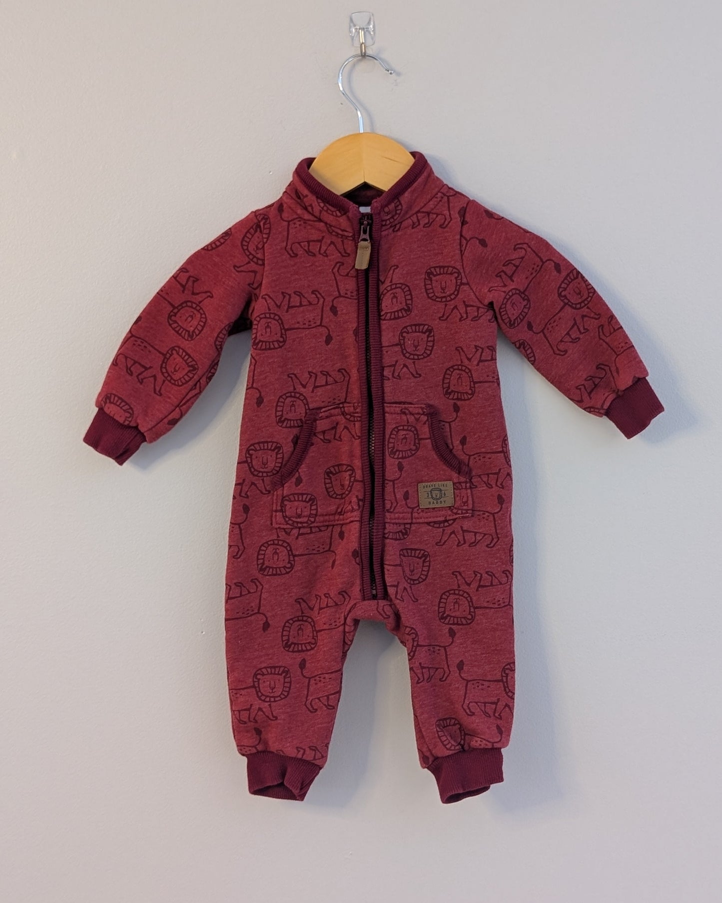 Carter’s Fleece Bunting Suit – Lion Print – 3M & 6M