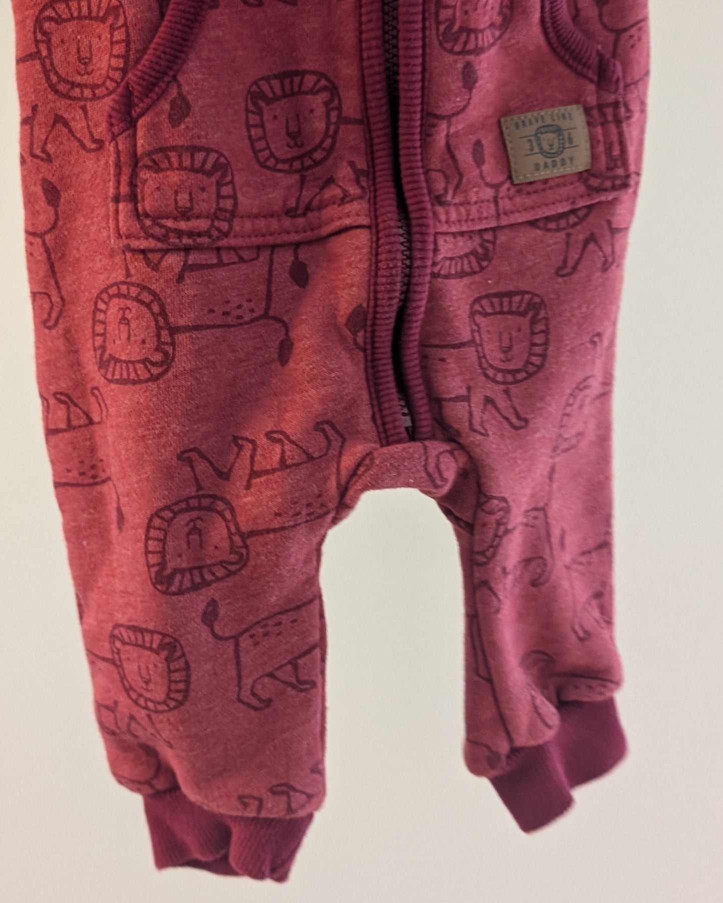 Carter’s Fleece Bunting Suit – Lion Print – 3M & 6M