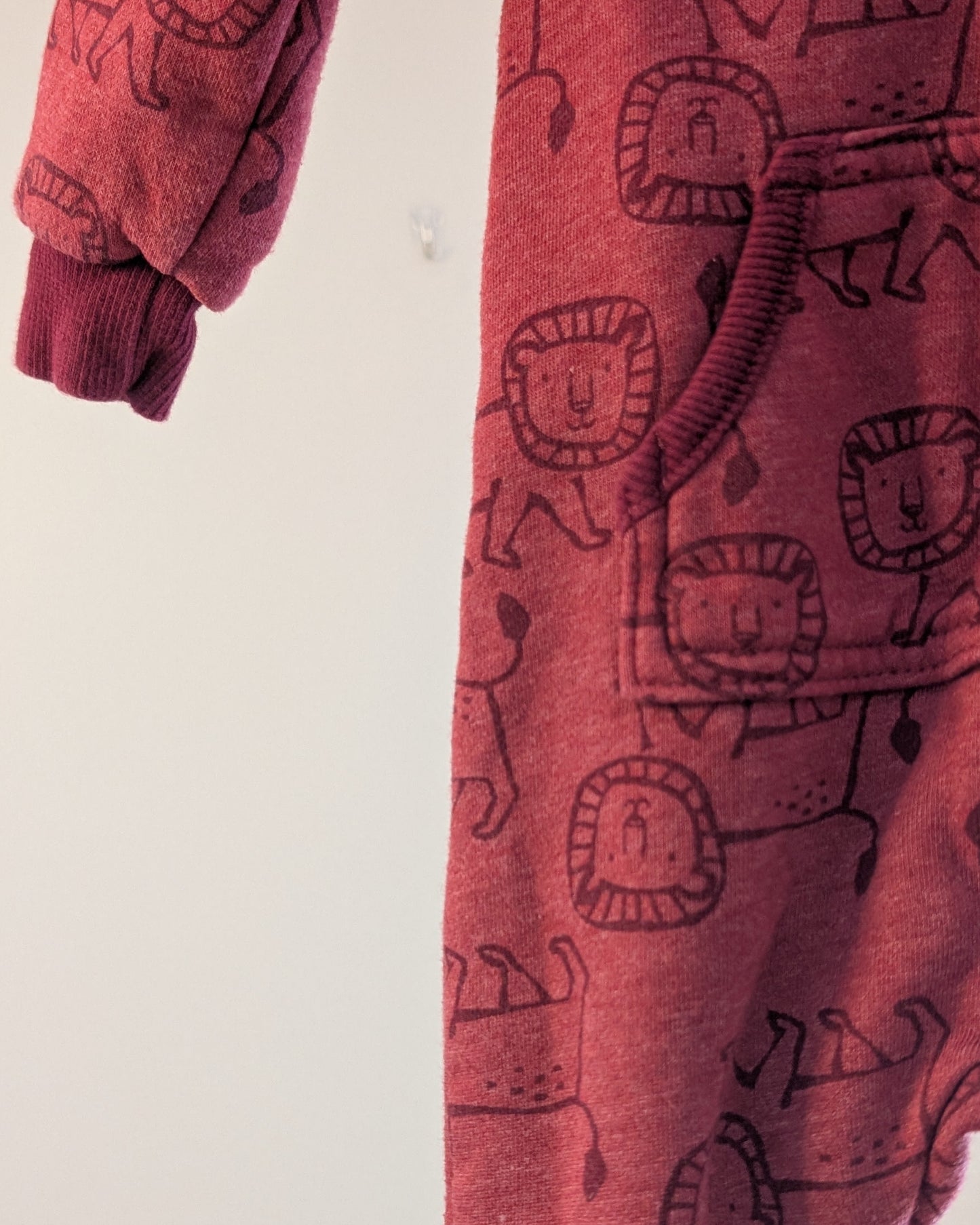 Carter’s Fleece Bunting Suit – Lion Print – 3M & 6M