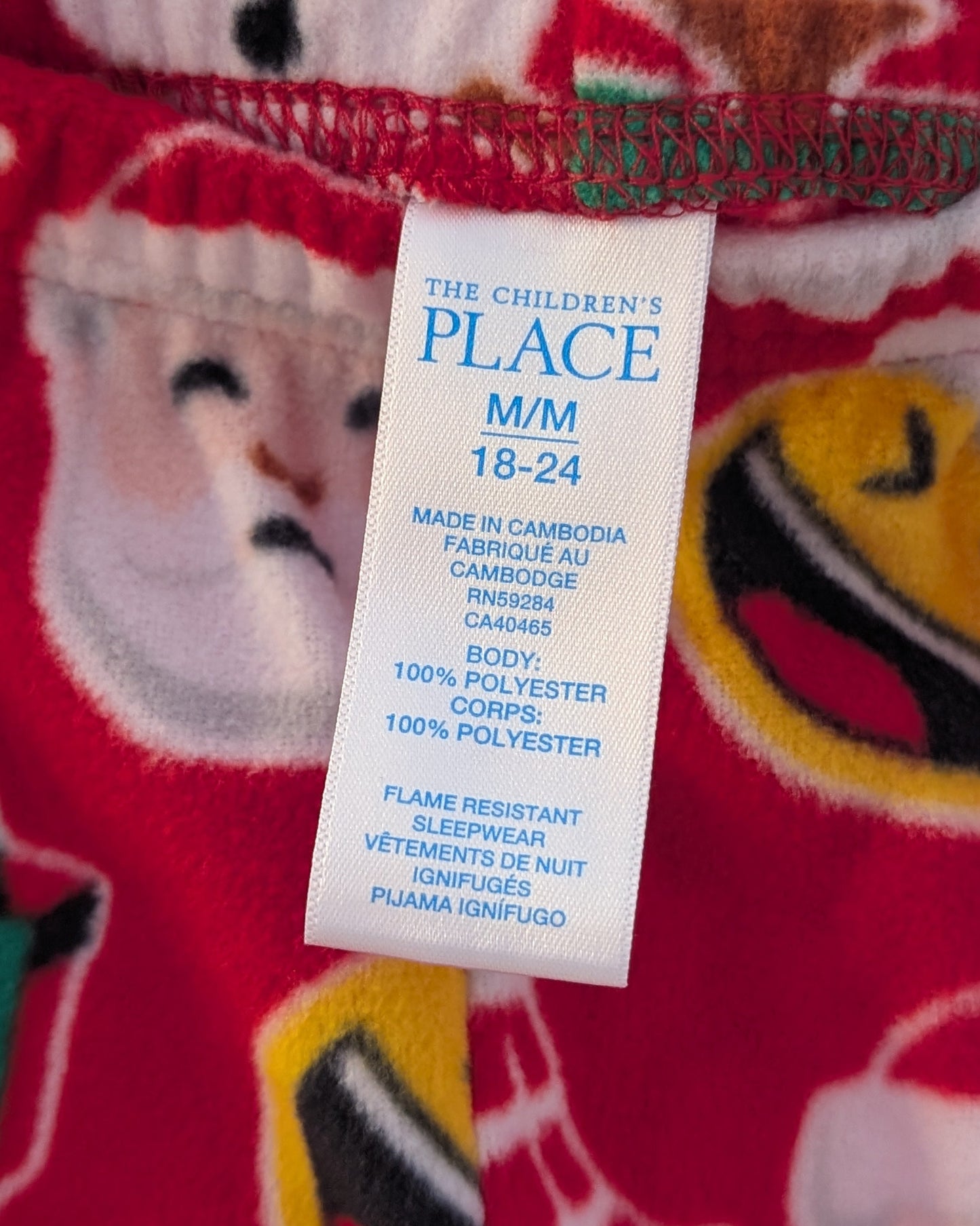 Children’s Place Holiday Fleece Pajama Set – 18-24M (FWP Eligible)