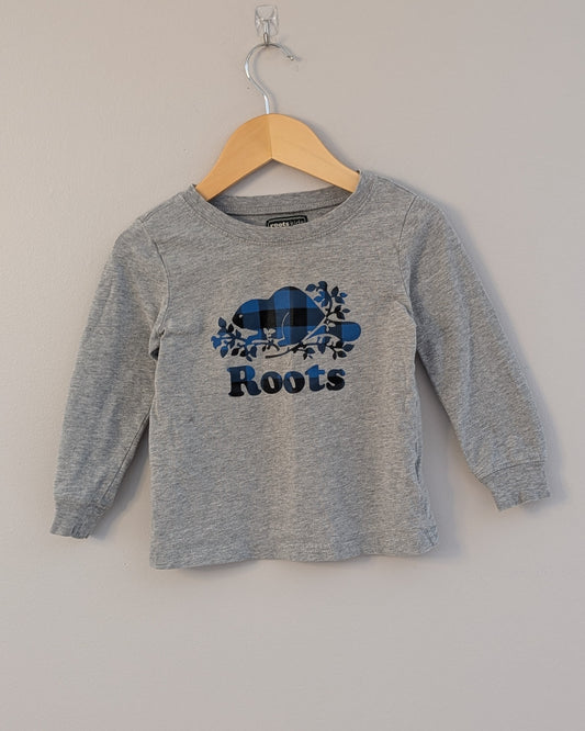 Roots Kids Long Sleeve Tee – Buffalo Plaid Beaver – 3T