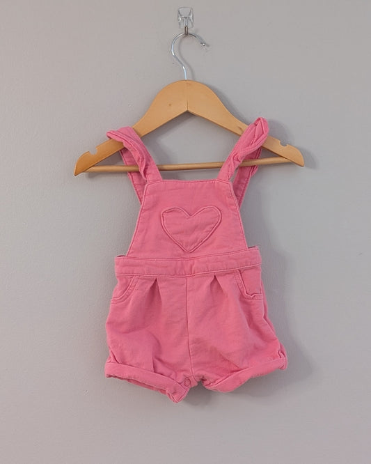 Carter's Pink Heart Pocket Shortalls