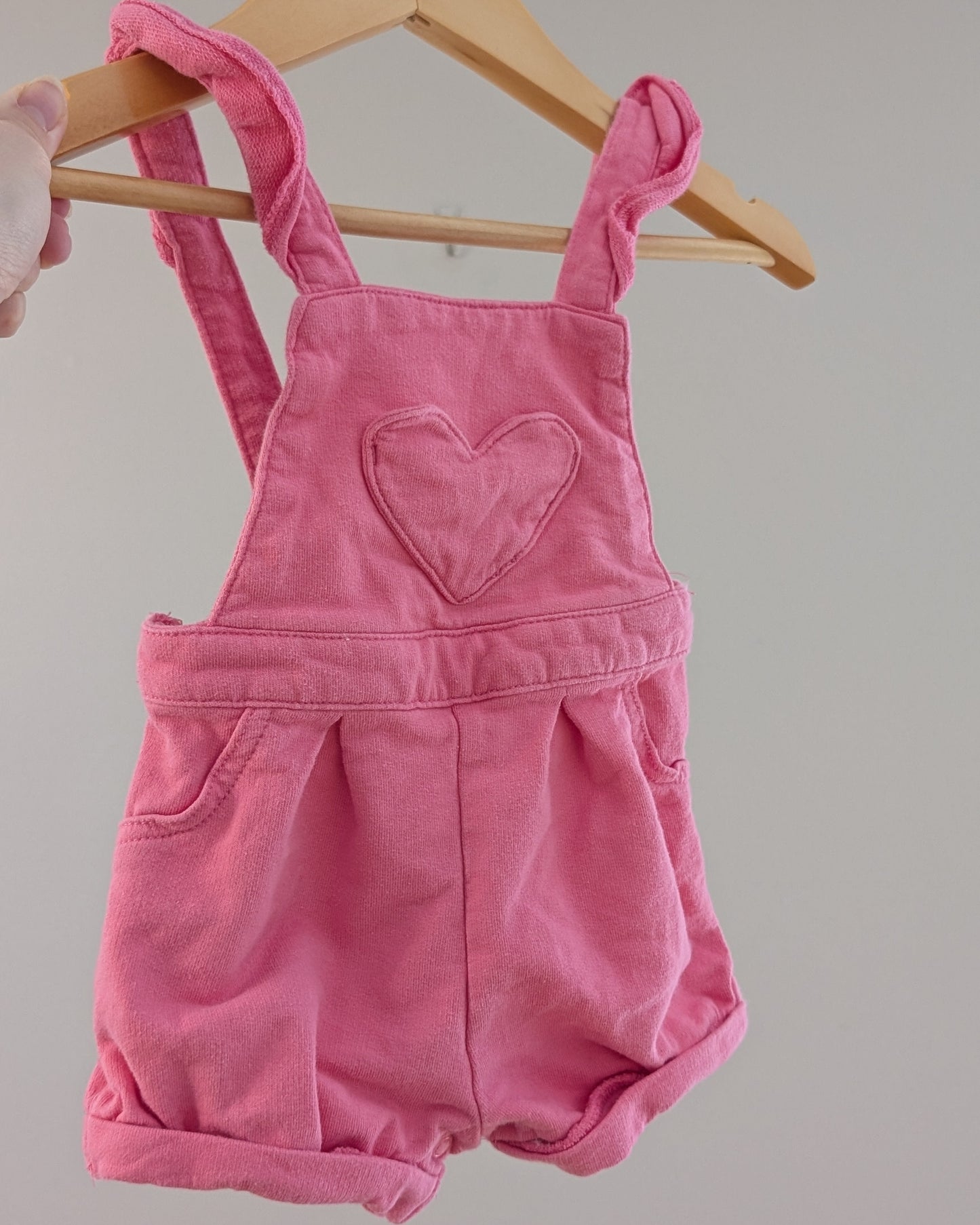 Carter's Pink Heart Pocket Shortalls