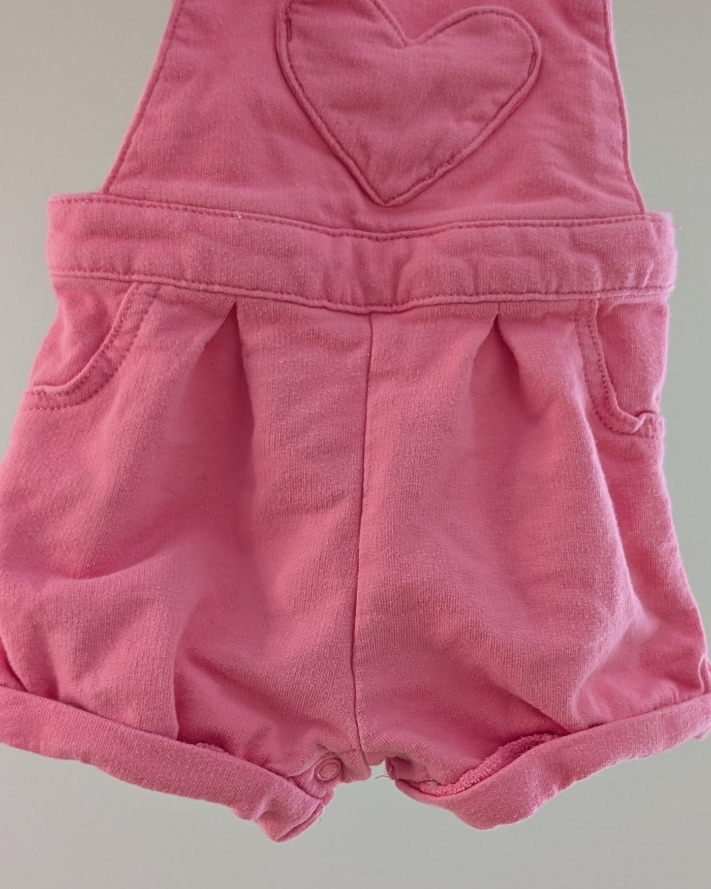 Carter's Pink Heart Pocket Shortalls