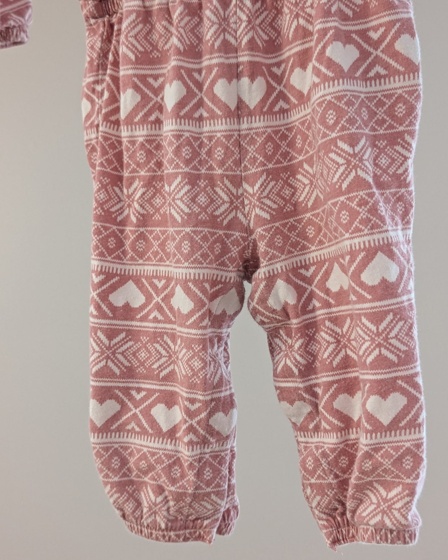 Old Navy Fair Isle Heart One-Piece Romper - 6-12M